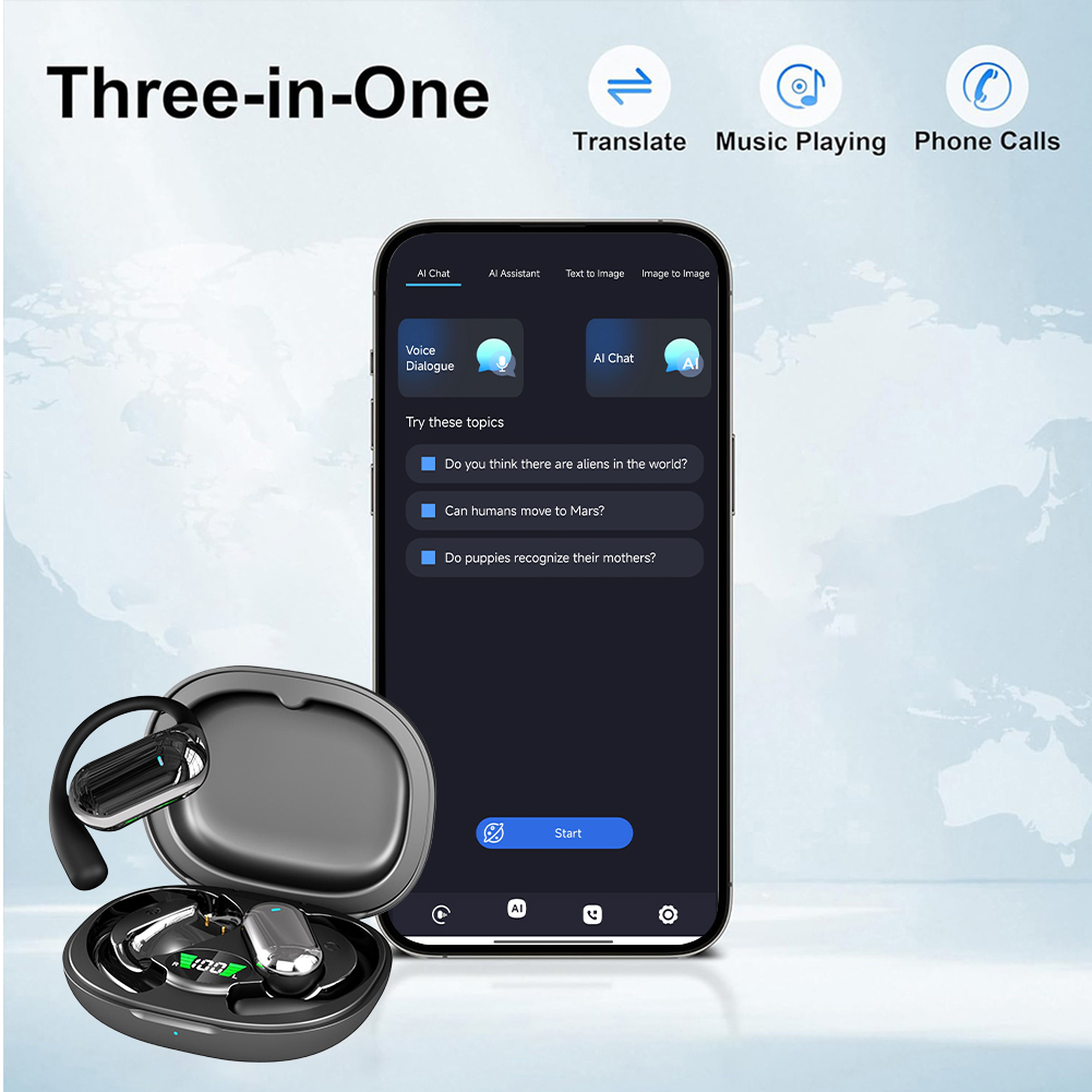 Q16S 3-In-1 翻訳機ヘッドフォン 144 言語インスタント音声翻訳イヤホンワイヤレス Bluetooth 5.3 Eeaphones ビジネス用