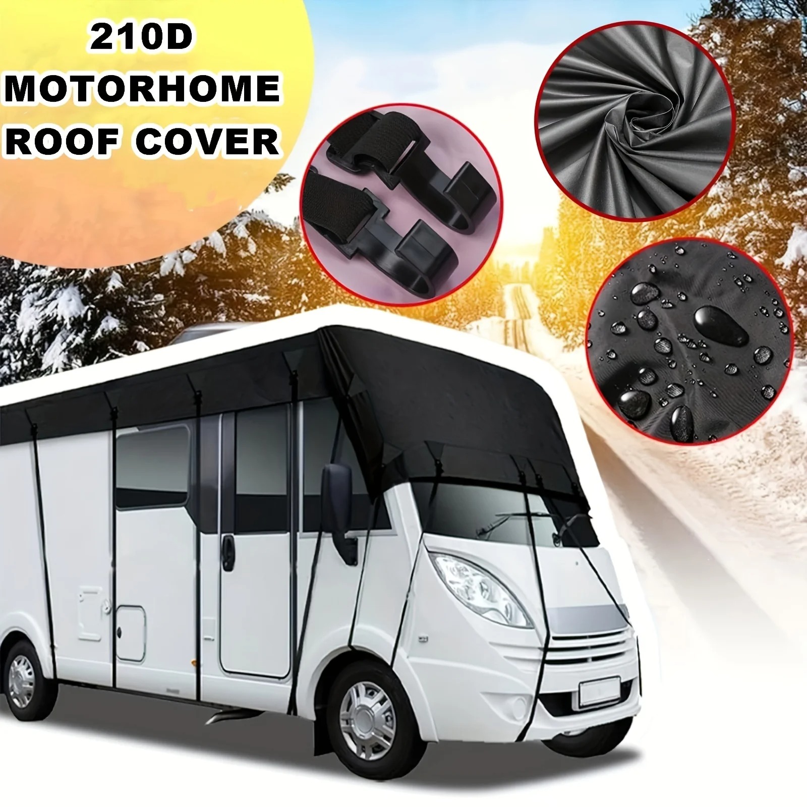 RV 屋根保護カバーポータブルキャンピングカーキャンピングカーキャラバントップタープ車のカバー折りたたみ防水サンシェードトレーラーターポリン
