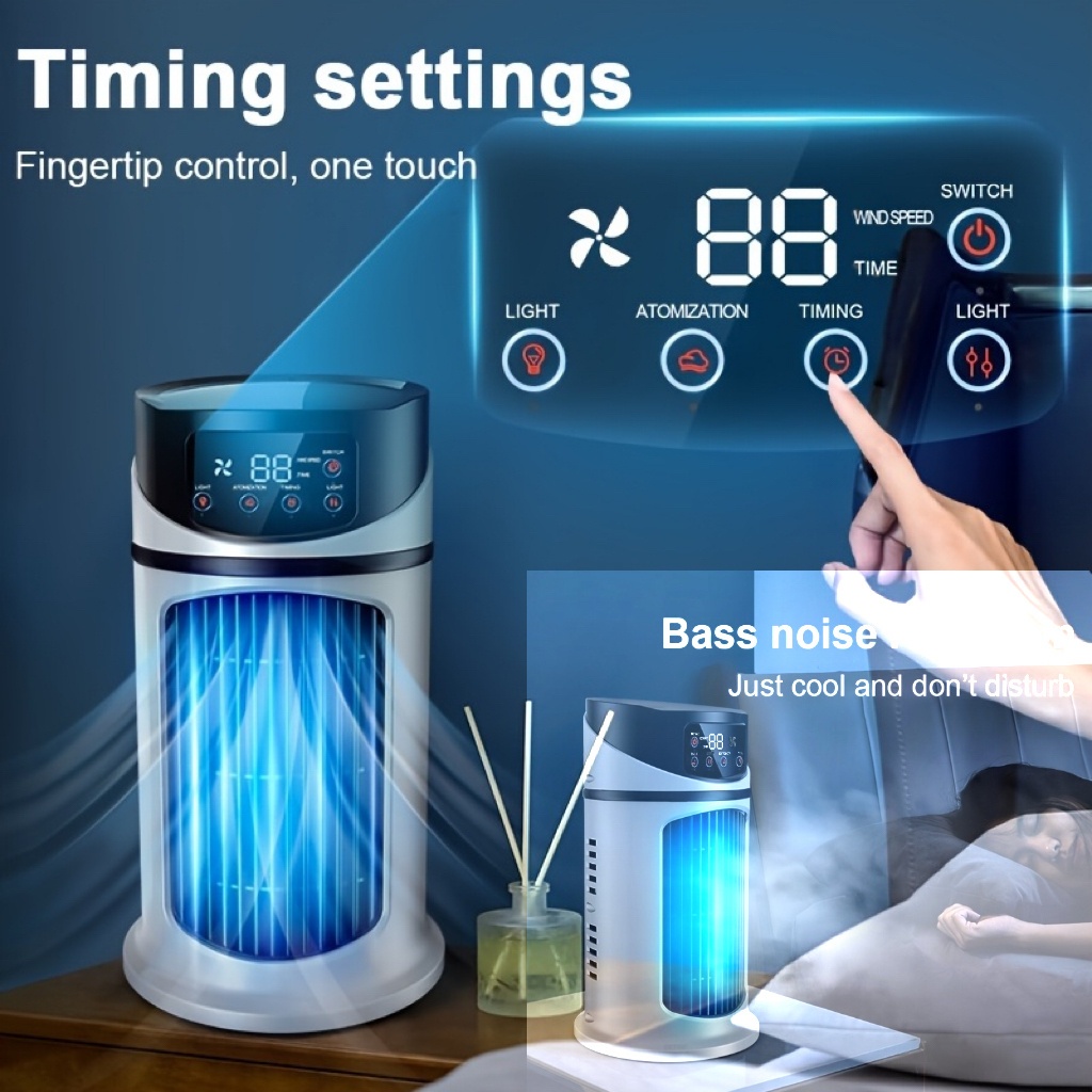 6-Speed USB Portable Air Cooler & Humidifier - 6H Timer for Home/Office/Dorm Holiday Gift Ready