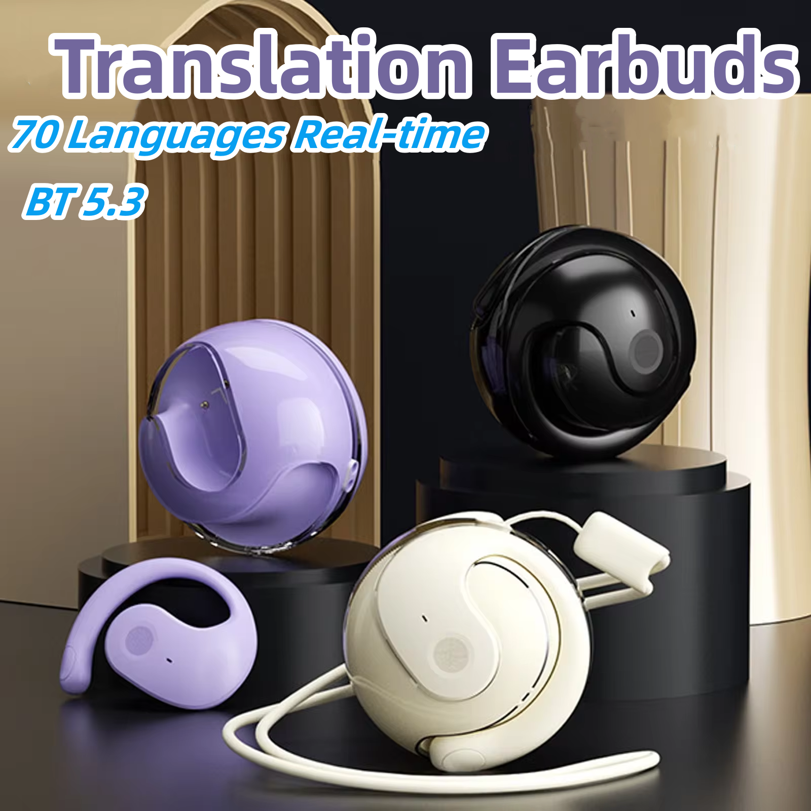 インテリジェントリアルタイム翻訳イヤホングローバル 70 言語ワイヤレス BT5.3 OWS ヘッドフォン防水スマート音声イヤホン Devic