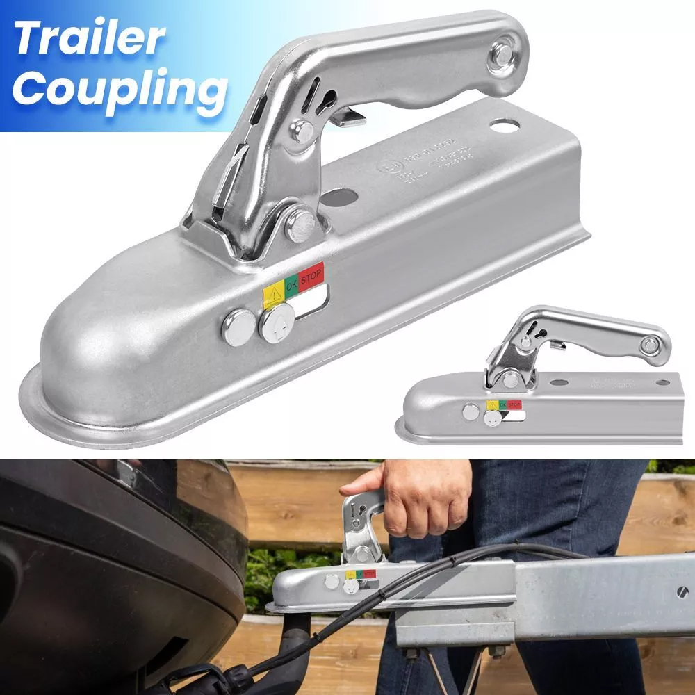 ユニバーサルトレーラーカップリングヒッチ 50 ミリメートルプレス鋼ブレーキなしのトレーラー最大 750 キロトレーラーヒッチ牽引カプラーマウント