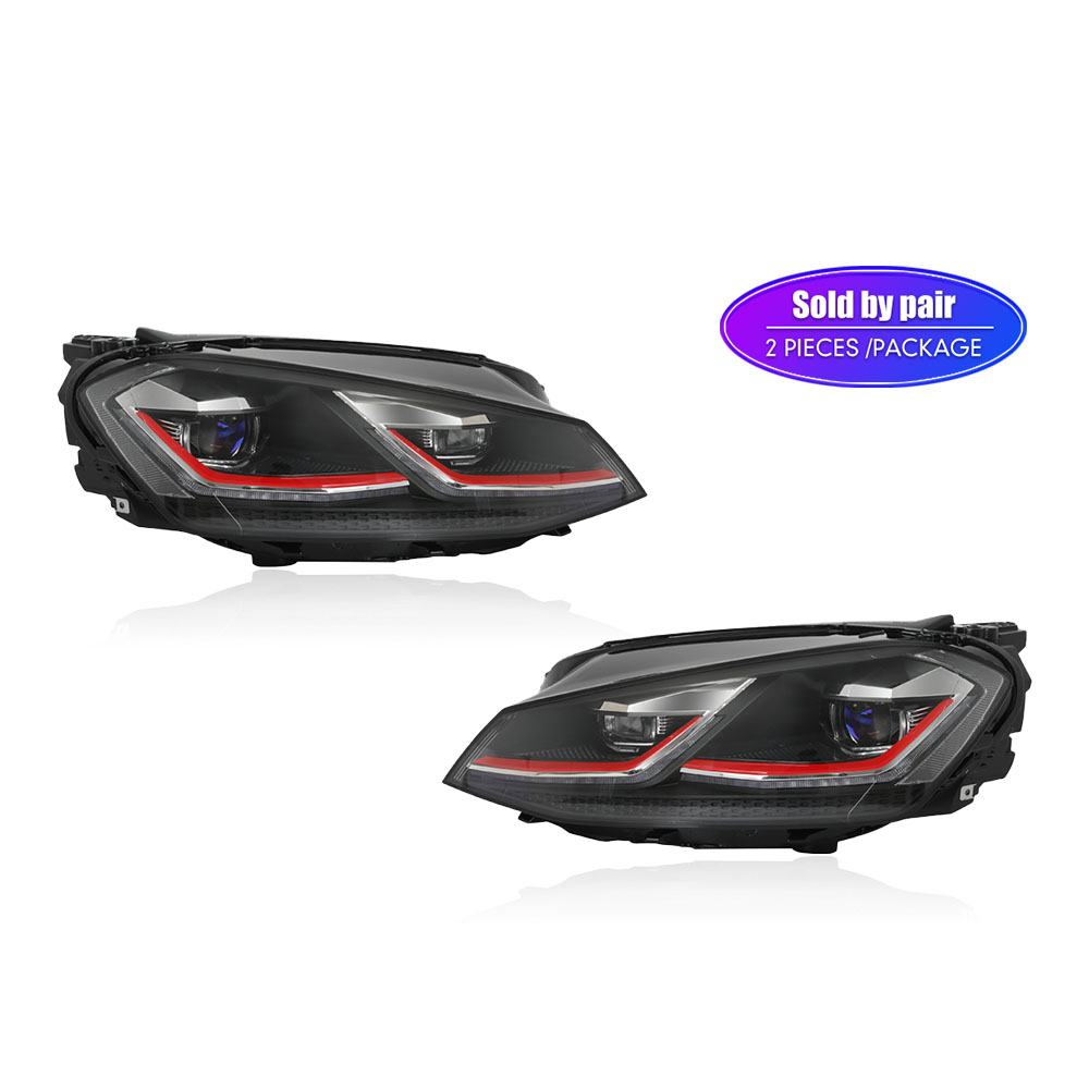 2 個 LED ヘッドライトアセンブリ VW ゴルフ 7 MK7 2013-2017 DRL ターンシグナルフロントヘッドランプハロゲンキセノン GTI TDI