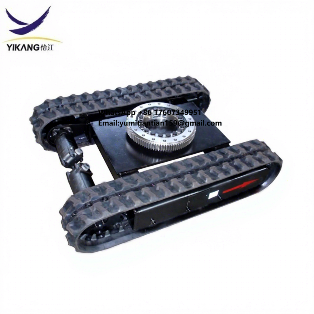 6 Ton Customized Steel Crawler Chassis Rubber Track Undercarriage with Slewing Bearing for Construction Machinery Excavator Part