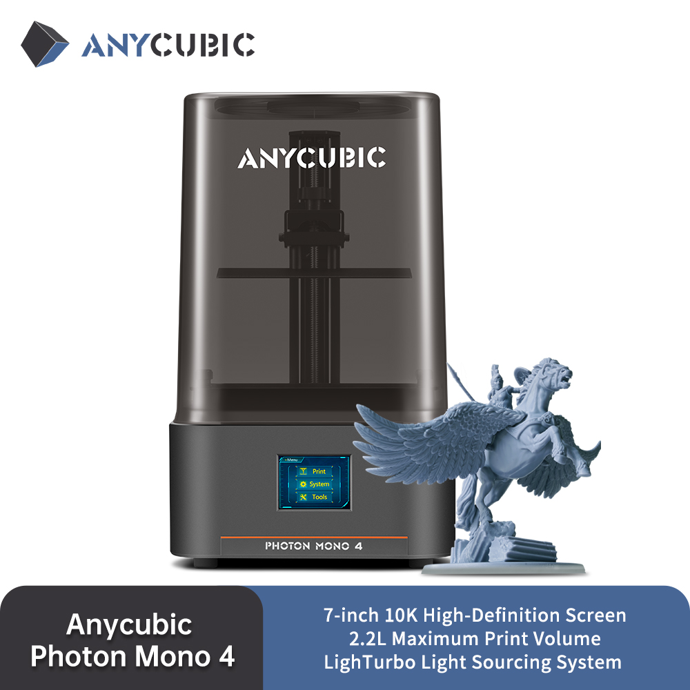 ANYCUBIC Photon Mono 4 AE バージョン LCD UV 樹脂 3D プリンター 7" 10K 高解像度スクリーン高速 3D 印刷 153×87×165mm
