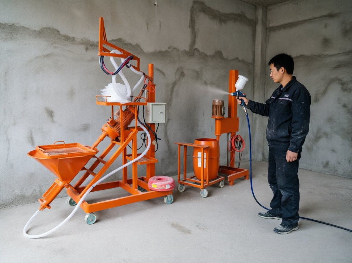 Construction GRC Spraying Machinery Diesel & Electric Optional Power For Outdoor Facade Sculpture GRC Batch Processing Work