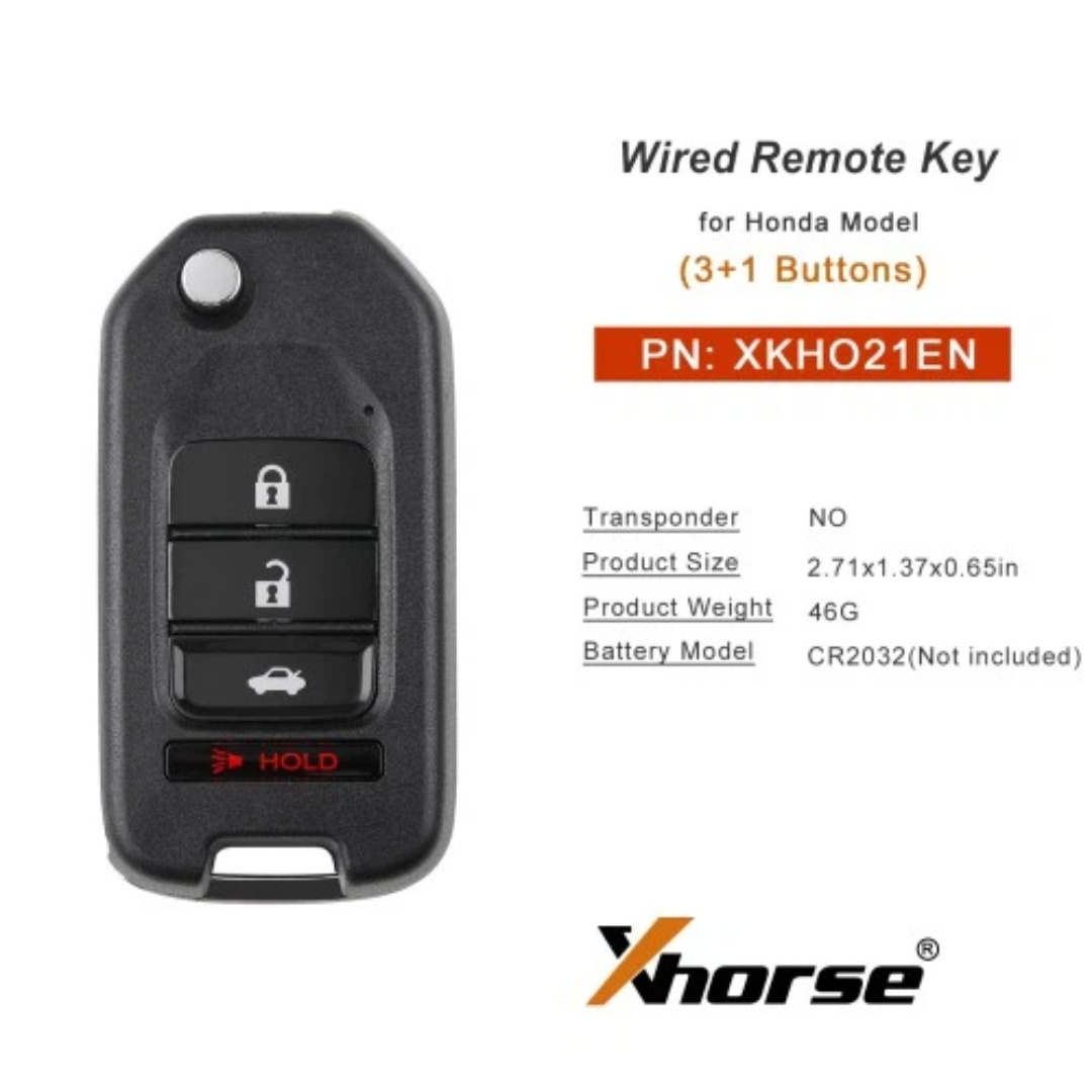 Xhorse XKHO01EN 第 2 世代ワイヤーリモートキーフォブ 3 1 ボタンホンダタイプ