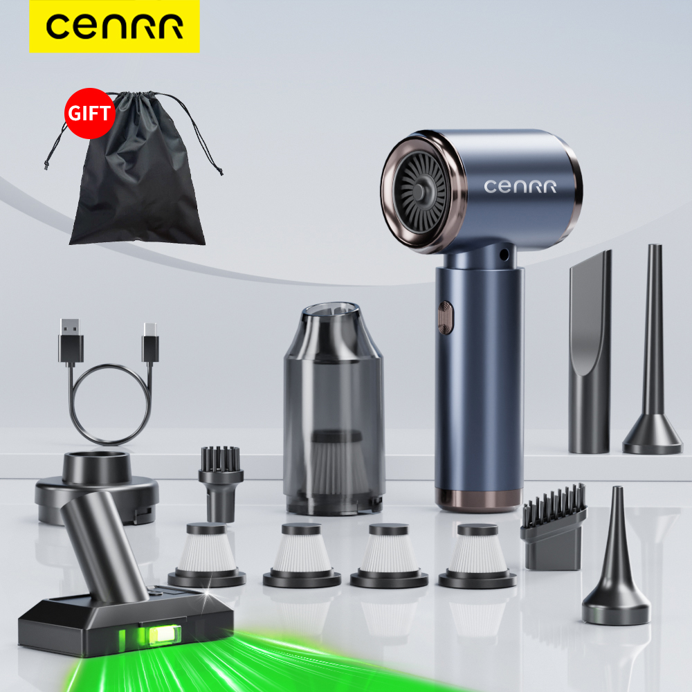 CENRR 車用掃除機ミニワイヤレスポータブルハンドヘルド掃除機強力な吸引強力な車のクリーナー洗浄機