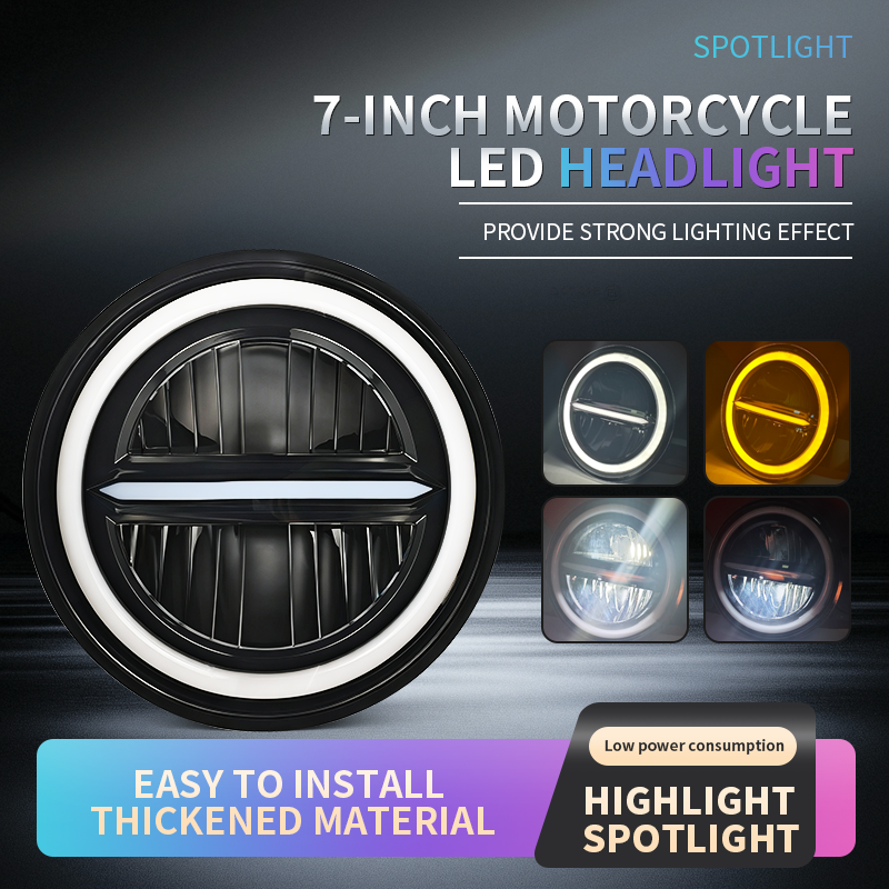 オートバイのヘッドライト 7 "LED 50 ワットモーターランプヘッドランプヘッドライトバイクランプハーレーヤマハ V スター 650 1100 ロードスター
