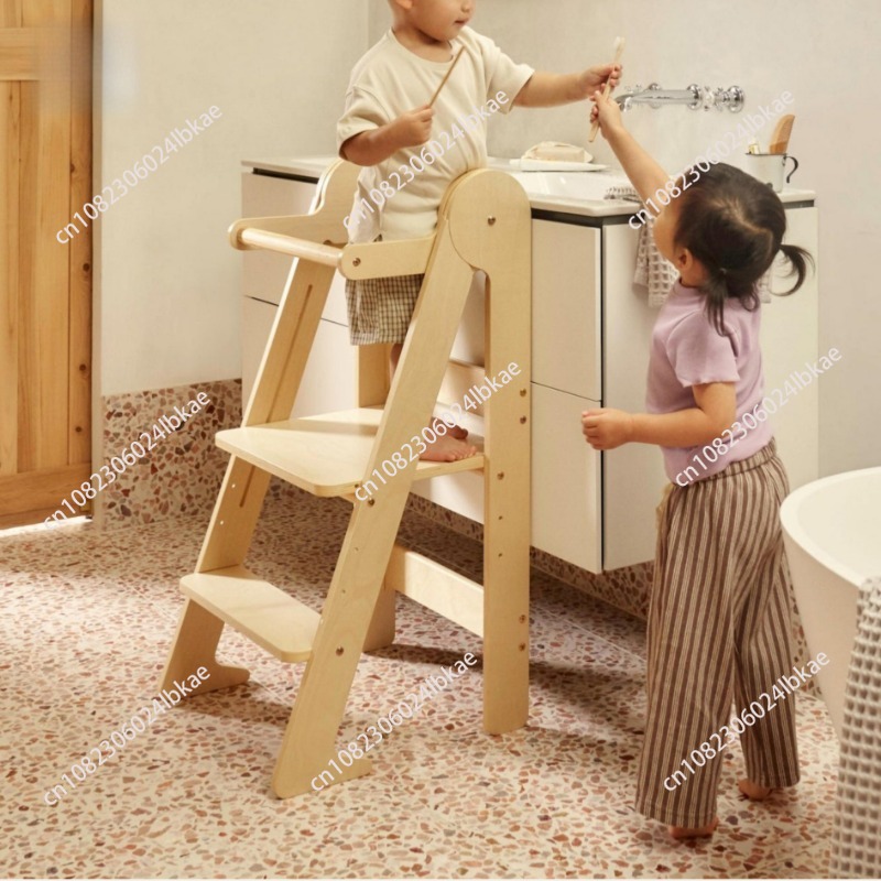 木製子供折りたたみ学習タワーキッチンステップスツールヘルパータワー木製ハイチェア幼児
