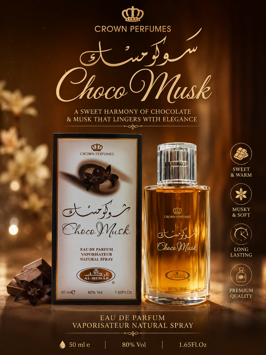チョコレート ムスク オードパルファム スプレー 女性用、1.65 オンス/50 ml