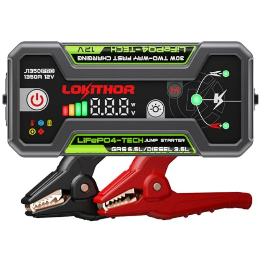 J1350 PRO ジャンプスターター ConnectMax 1350 アンペア LiFePO4 ジャンプボックス付き 6.5L ガソリンエンジンおよび 3.5L ディーゼルエンジン用 ポータブルカージャンパースタート