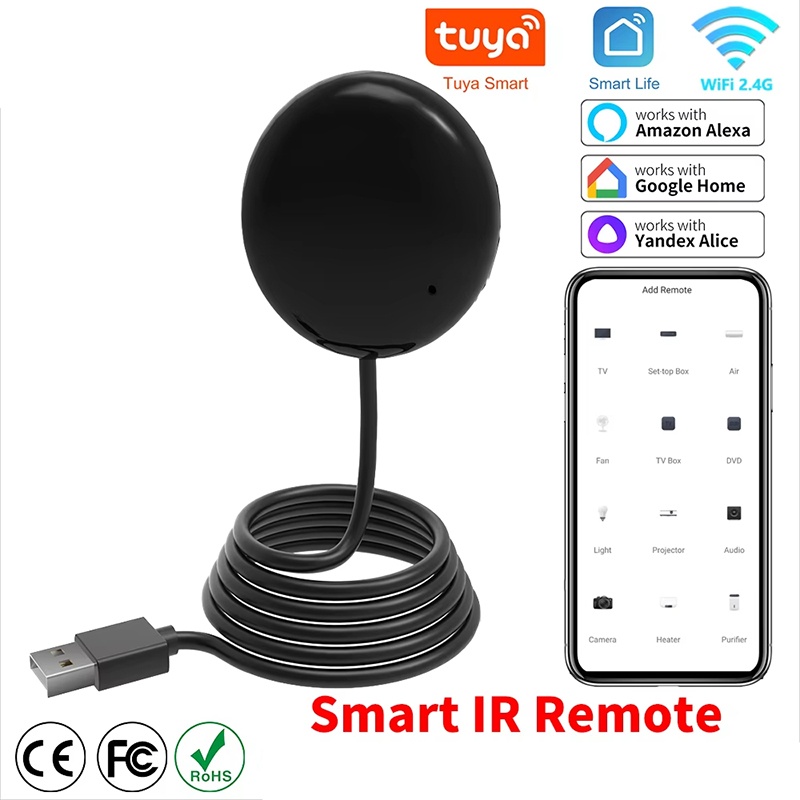 Tuya WiFi スマート IR リモートスマートホームオートメーションスマートライフアプリリモコンユニバーサル赤外線動作 Alexa スマートシング