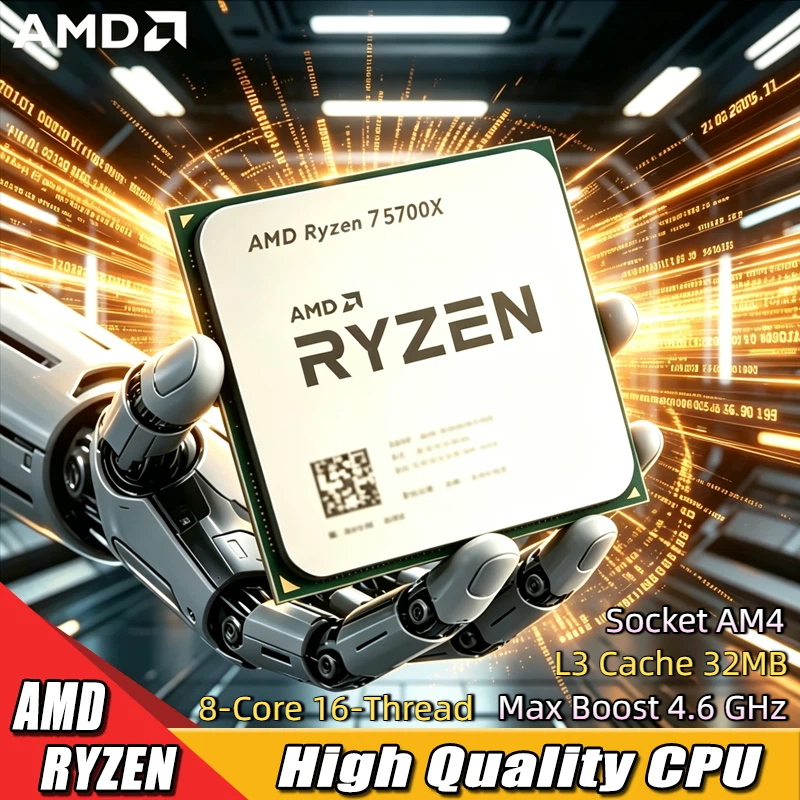 AMD Ryzen 7 5700X AMD R7 5700X CPU 8 コア 16 スレッド 4.6GHz ロック解除デスクトップ プロセッサ ソケット AM4 ゲーミング CPU パッケージなし