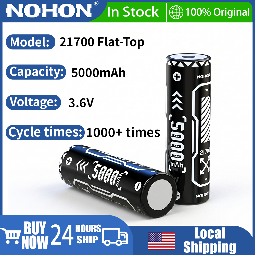 21700 充電式リチウム電池キット フラットトップ設計 5000mAh 大容量で電池寿命が長持ち 便利な充電ケース 安定した信頼性の高い出力 懐中電灯電動工具や懐中電灯に最適