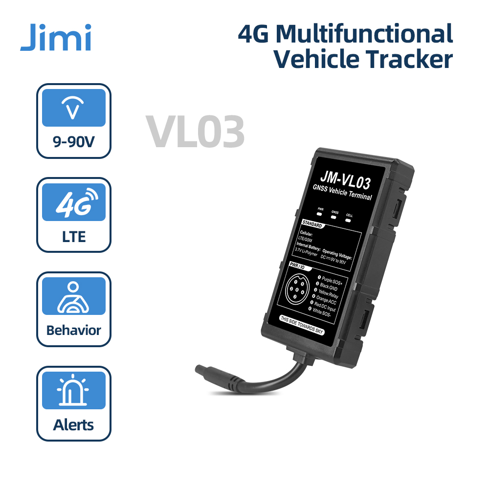 Jimi VL03 ミニ 4G モトカー GPS トラッカー、リアルタイム追跡スマートアラート防水運転行動リモートカットオフ無料アプリ