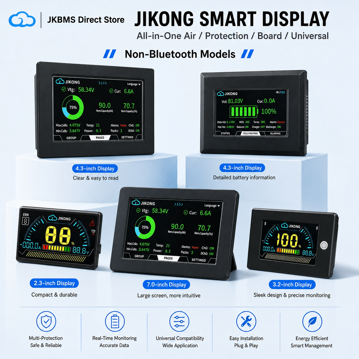 JK BMS ディスプレイ 3.2 インチ 4.3 インチ LCD タッチスクリーンモニターすべての JIKONG スマート BMS 用インテリジェントバッテリーインジケーター