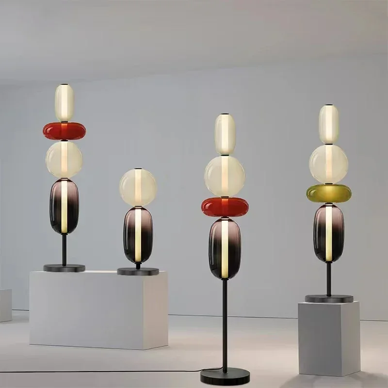 イタリアクリエイティブ色ガラスデザイナー LED フロアライトリビングルーム寝室研究テーブルランプ屋内照明装飾キャンディーライト
