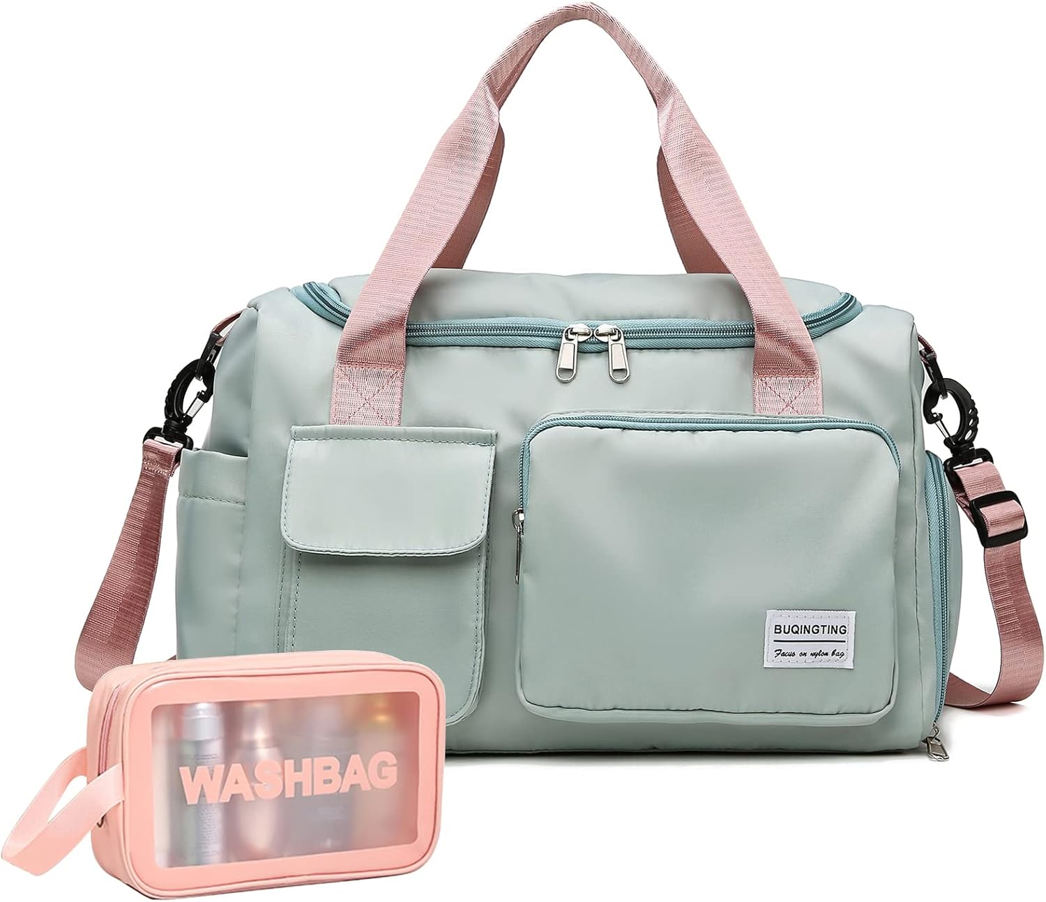 女性用の小さなジムバッグ — 専用のシューズコンパートメントを備えたトラベルダッフルキャリーオンウィークエンダー