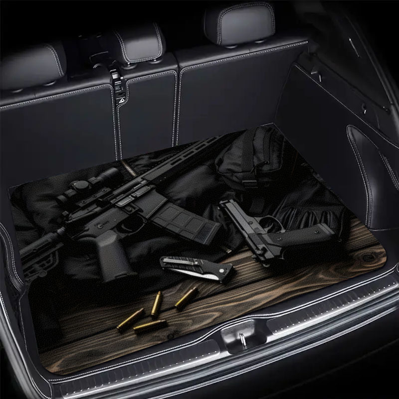 ユニバーサル車のトランクマット戦術銃ライフルナイフパターンノンスリップ防水貨物ライナー SUV 自動車ミリタリースタイルアクセサリー