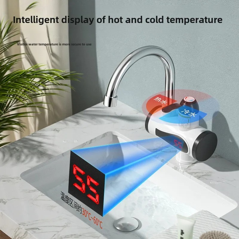 インスタントタンクレスミニ電気温水ヒーター蛇口キッチンインスタント加熱タップ給湯器 LED 水道タップ 3000 ワット