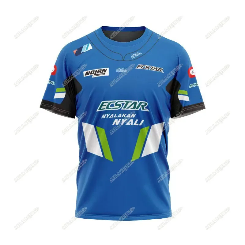 オートバイスズキ Tシャツモト GP Knigh レーシングチーム乗馬スポーツブルー色あせなしジャージ夏シャツ