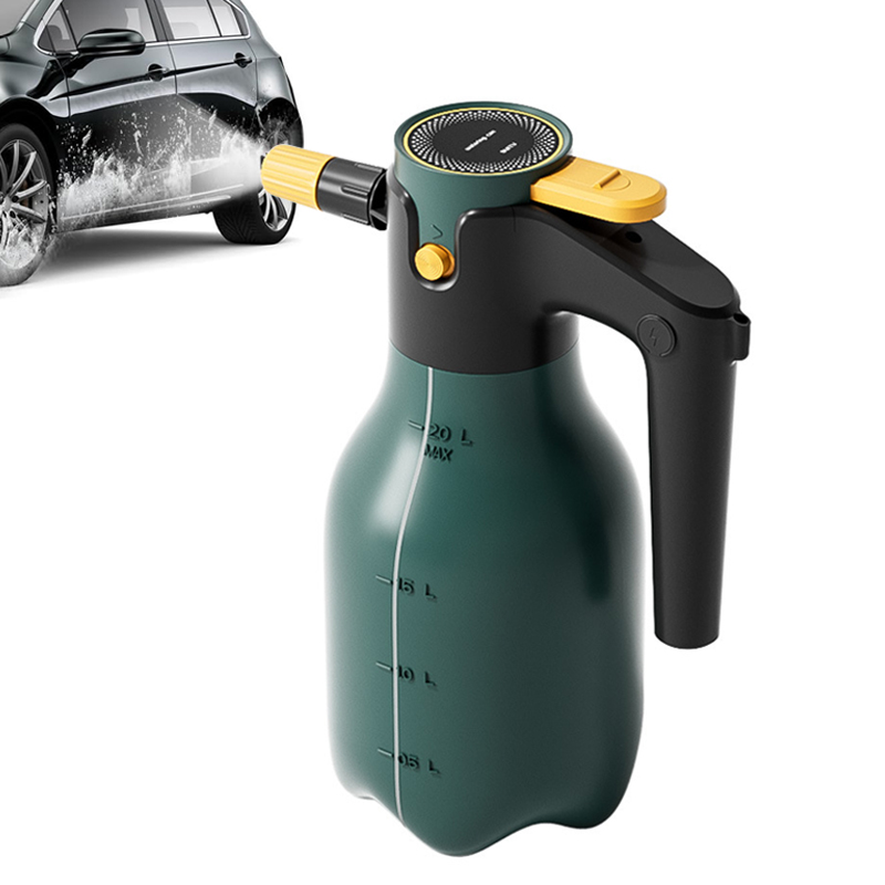 アップグレードされた 2L 電動泡スプレーボトル 60° 調整可能な高圧洗車キャノン 車/家庭/庭のクリーニングスプレー用
