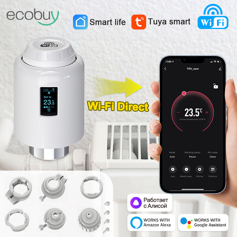 Tuya WiFi サーモスタット バルブ Tuya スマート ラジエーター バルブ サーモスタット ヘッド スマート ホーム サーモスタット Wifi Alexa Google アシスタント