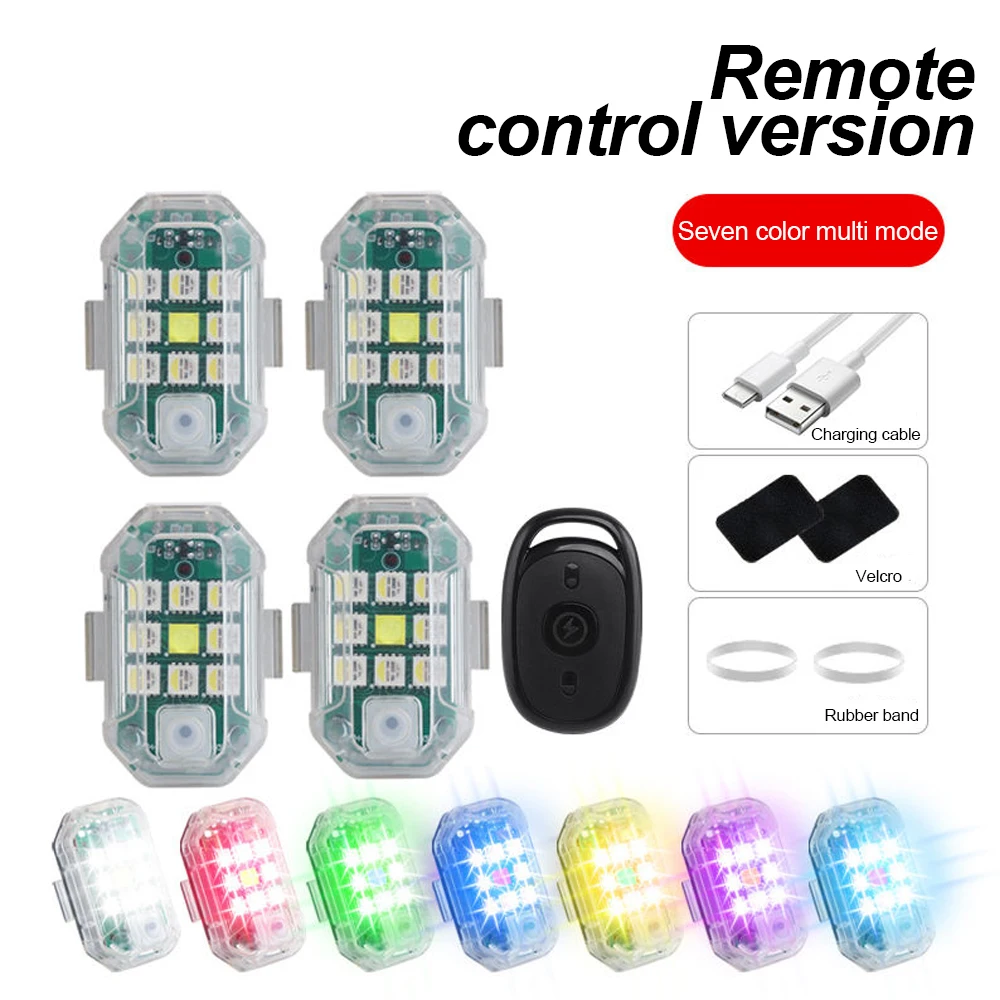 ワイヤレスリモコン LED 航空機ストロボライト車自動車オートバイバイクドローンスクーター衝突防止フラッシュ警告ランプ