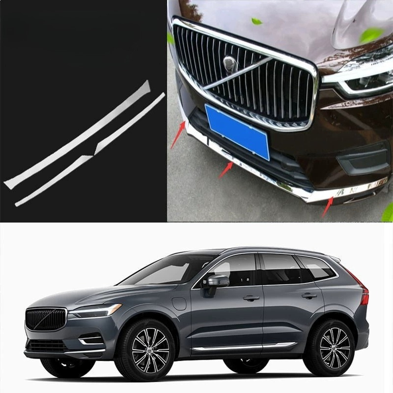 ボルボ XC60 2018-2022 ステンレス鋼フロントボトムバンパー Modling ストリップカバートリム 3 個カースタイリング