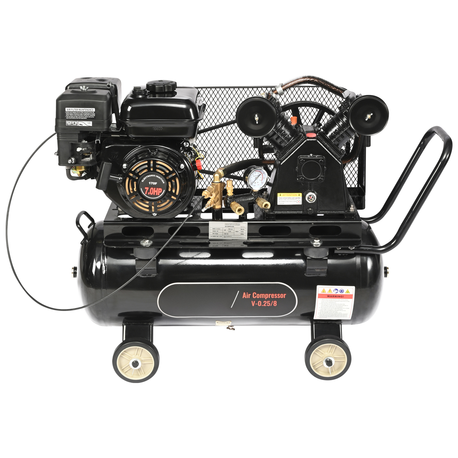 SucceBuy 7HP/15HP ガスパワーエアコンプレッサー 10/20/30 ガロンエアコンプレッサータンク 115PSI 最大圧力建設ワークショップ用