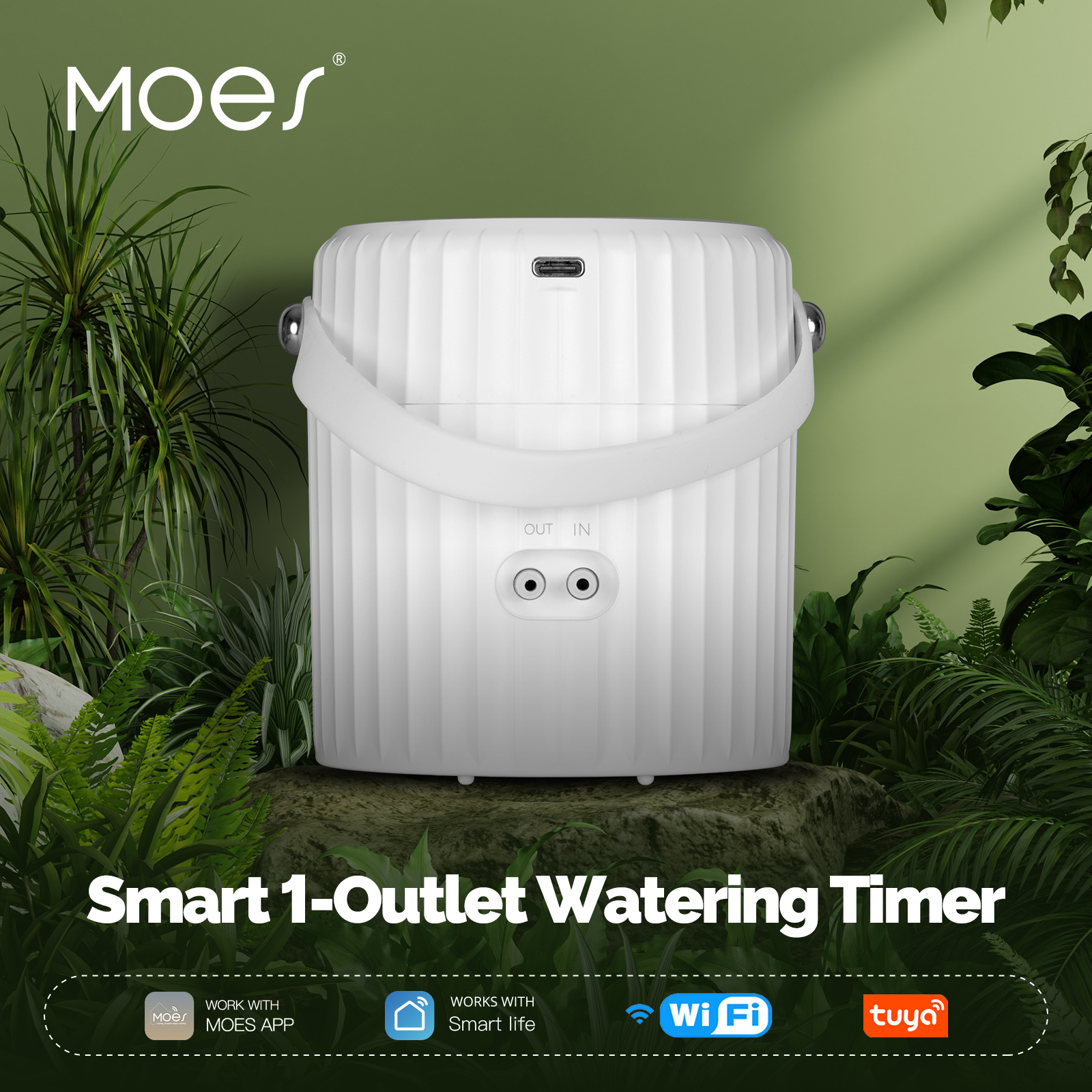 MOES Tuya WiFi スマート 1 アウトレット散水タイマーウォーターポンプ装置灌漑システムガーデンツールスプリンクラーデザイン自動モードマニュアル
