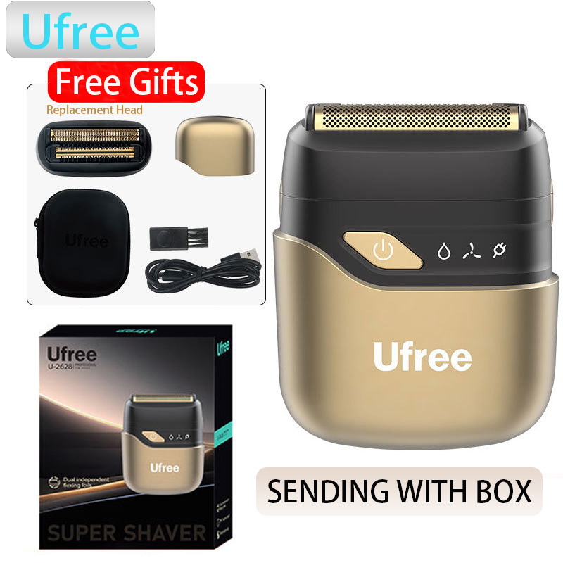 Ufree 男性用電気カミソリ、ホイルシェーバー 2 ホイルヘッド付き、家電電気シェーバー、ウェットドライコードレスカミソリ、充電式