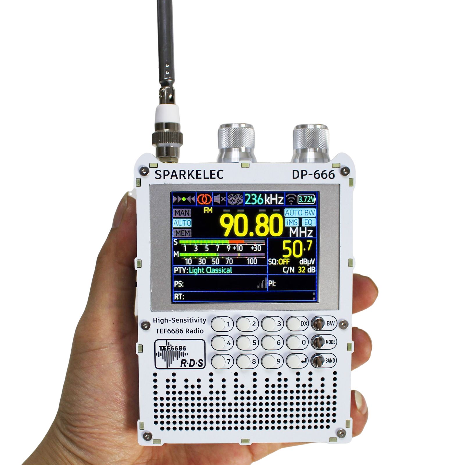 新しい DP-666 TEF6686 ラジオ高感度フルバンド FM AM LW MW SW 短波 ESP32 RDS 2.8 インチ IPS 液晶 5000mAh