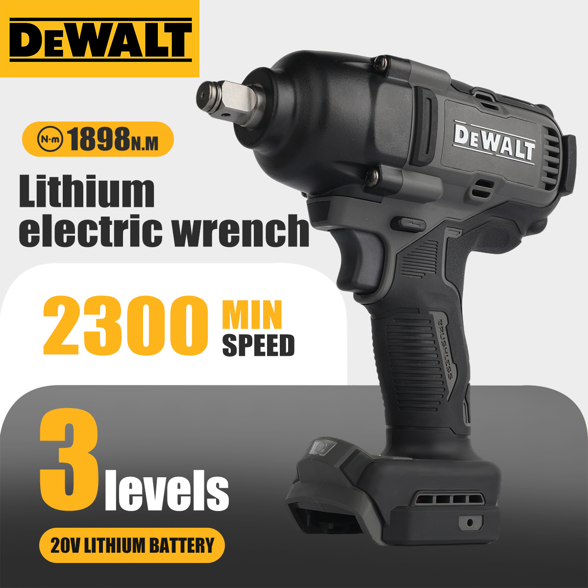 DeWalt DCF99M High Torque Brushless 20V Electric Impact Wrench Powered Electric Durable for Professiona Naked Tool