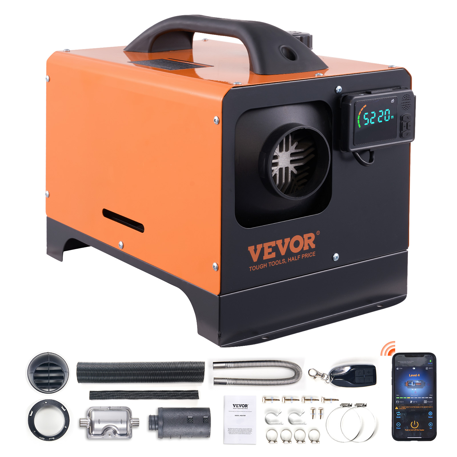 SucceBuy ディーゼル エア ヒーター 5/8KW 12V オールインワン カー ヒーター 低ノイズ リモコン付き RV トラック ボート パーキング ディーゼル ヒーター用