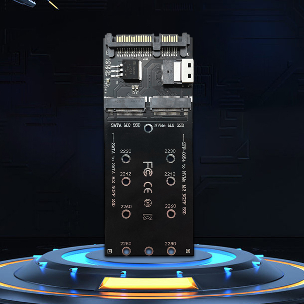 M.2 - SATA アダプター SFF-8654 - M.2 NVMe SSD コンバーター 22ピン SATA - M.2 拡張カードコンバーターライザーボード（PCマザーボード用）