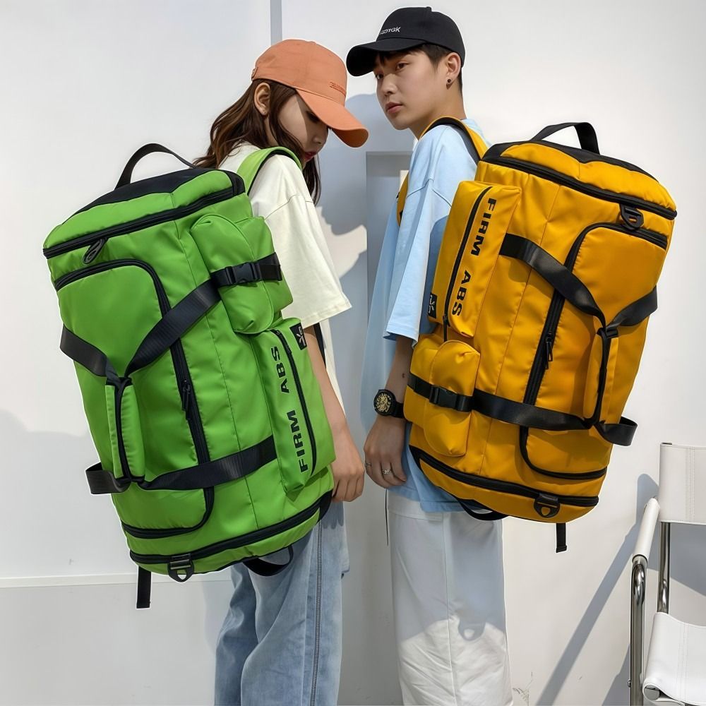 67L トラベルバックパック 大容量 3 in1 キャンプ ダッフルバッグ ドライウェット分離 靴コンパートメント付き フィットネス ハンドバッグ ユニセックス