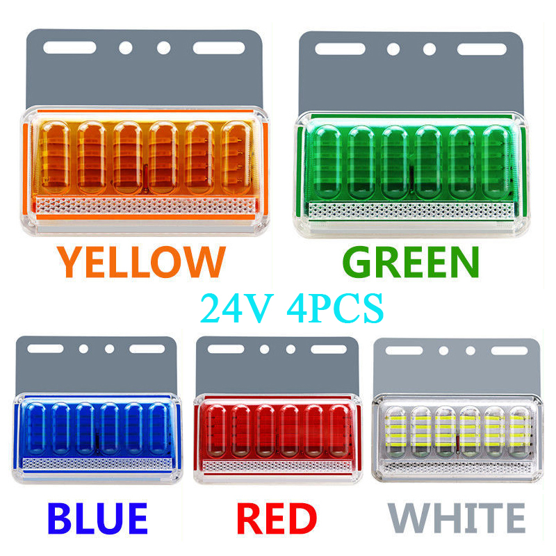 4PC 24V LED サイドライトトレーラートラック外部ライト信号インジケータランプ警告ワイドターンテールライトトレーラートラック防水