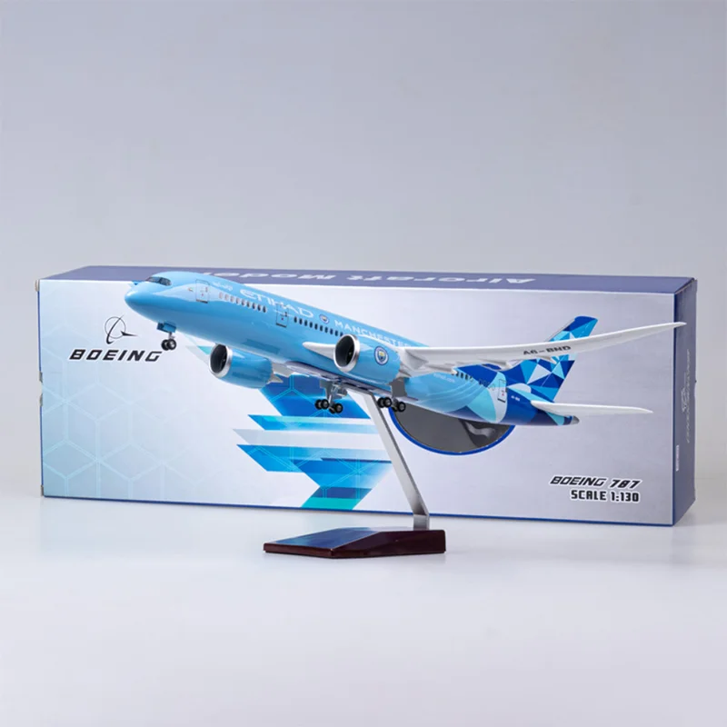 1/130 スケール B787 ドリームライナー 航空機 ETIHAD 航空 43cm 飛行機モデル W ライト