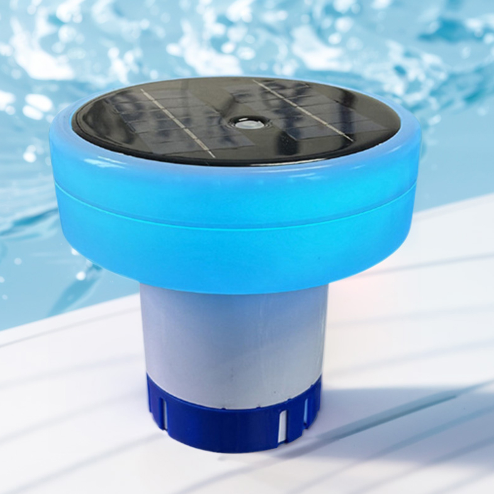 ソーラープールイオナイザープール水浄化装置 7 色プール清浄機調整可能な配信抗沈下プール洗浄装置