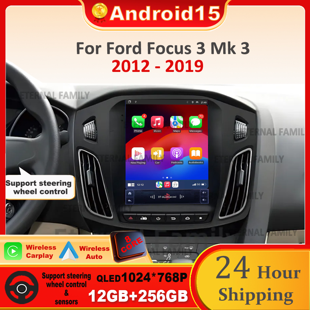9.7 インチ 8 コア Android 15 カーラジオフォードフォーカス 3 Mk 3 2011 2012 - 2019 マルチメディアビデオプレーヤー 2Din Carplay オートステレオ DVD