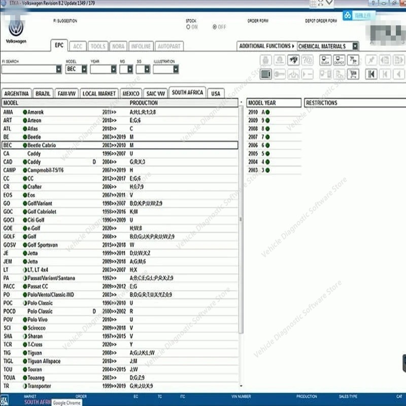 最新の ETKA 8.6 Elsawin 6.0 自動車修理 Etka 8.6 ソフトウェア グループ車両電子部品カタログ V/W AU//DI SE//AT SKO//DA