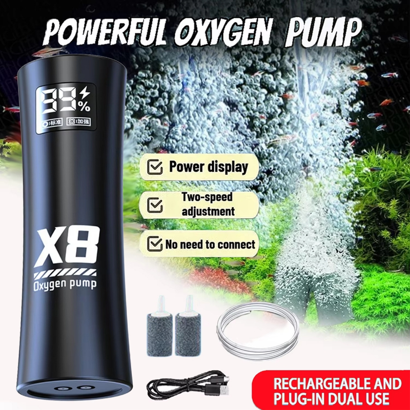 屋外釣り/水族館用5W USB充電式酸素ポンプ、夜釣り用48Hランタイムのポータブルエアレーター