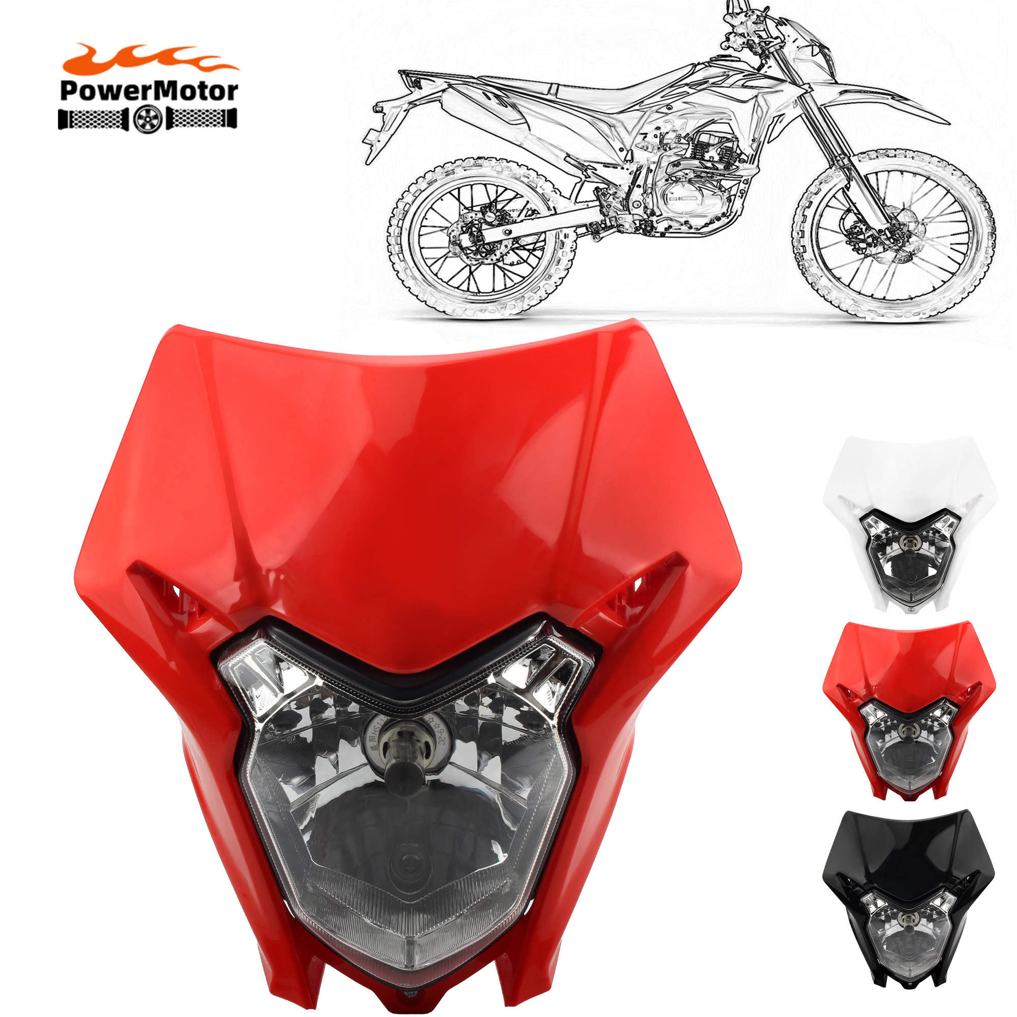 モトクロスオートバイハロゲンヘッドライトヘッドランプ KTM ホンダ CRF150L 150R 150F 230L 250L 250X 250M 300 450L 450X 450RL