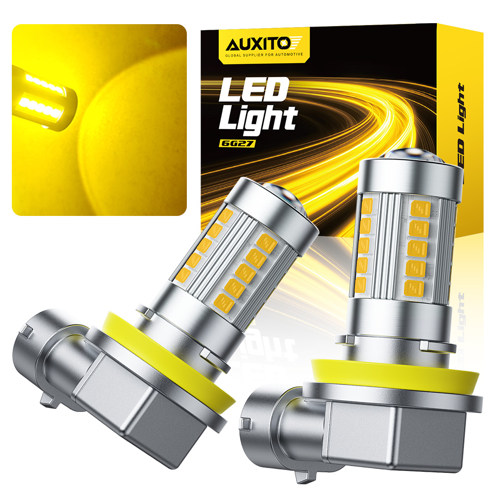 AUXITO 2 個 H8 H11 LED フォグライト電球イエロー H9 H10 9145 9140 9006 HB4 LED ランプ BMW トヨタ Kia 日産 6500K ホワイト 2025 新品