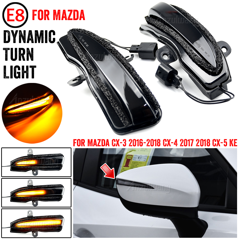 2 個マツダ CX-3 CX3 CX-4 CX4 CX-5 CX5 KE 2016 ダイナミックターンシグナル LED バックミラーインジケータウインカーリピーターライト