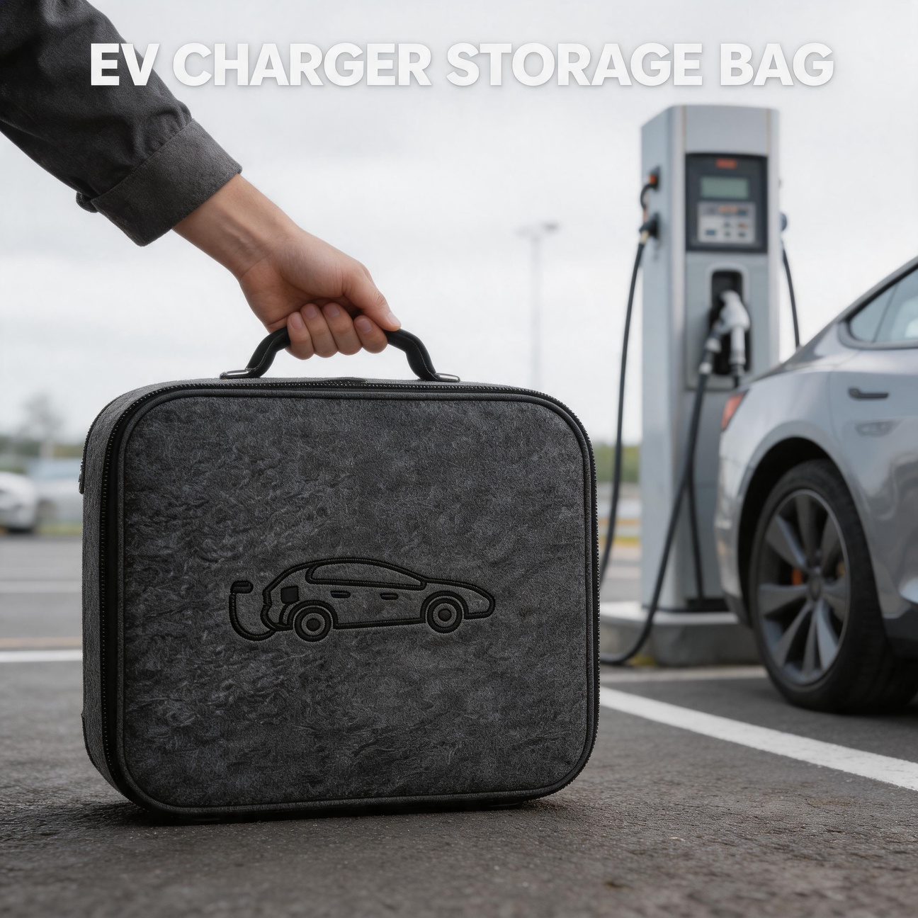 充電ガン収納袋防水自動 EV 充電ジャンパー収納袋新エネルギー車両ポータブル EV 充電器ケーブルバッグ