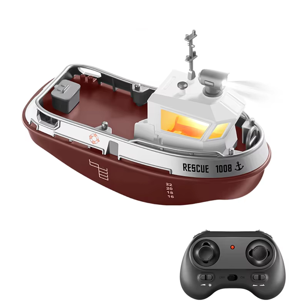 1/72 RC タグボート S820 ミニボート 2.4 グラム電動水上バイクデュアルモーターリモートコントロール船モデルのおもちゃ LED ライト付きキッズギフト用