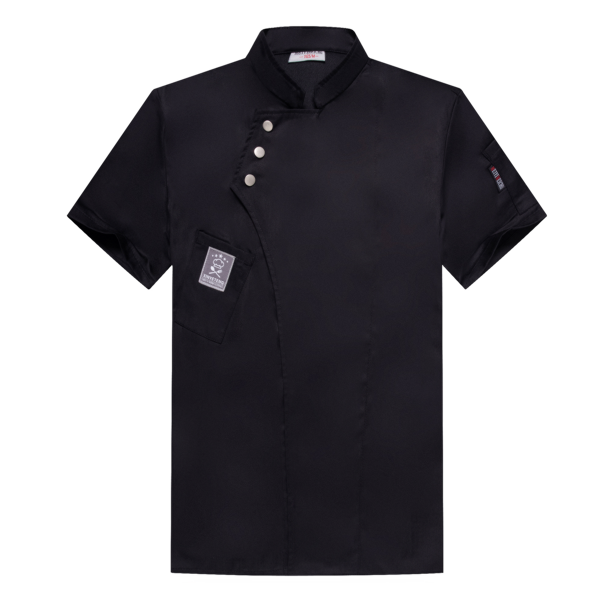 送料ロゴシェフウェイター制服半袖キッチンレストランクックシェフジャケット着用シャツ通気性理容師寿司衣装コート