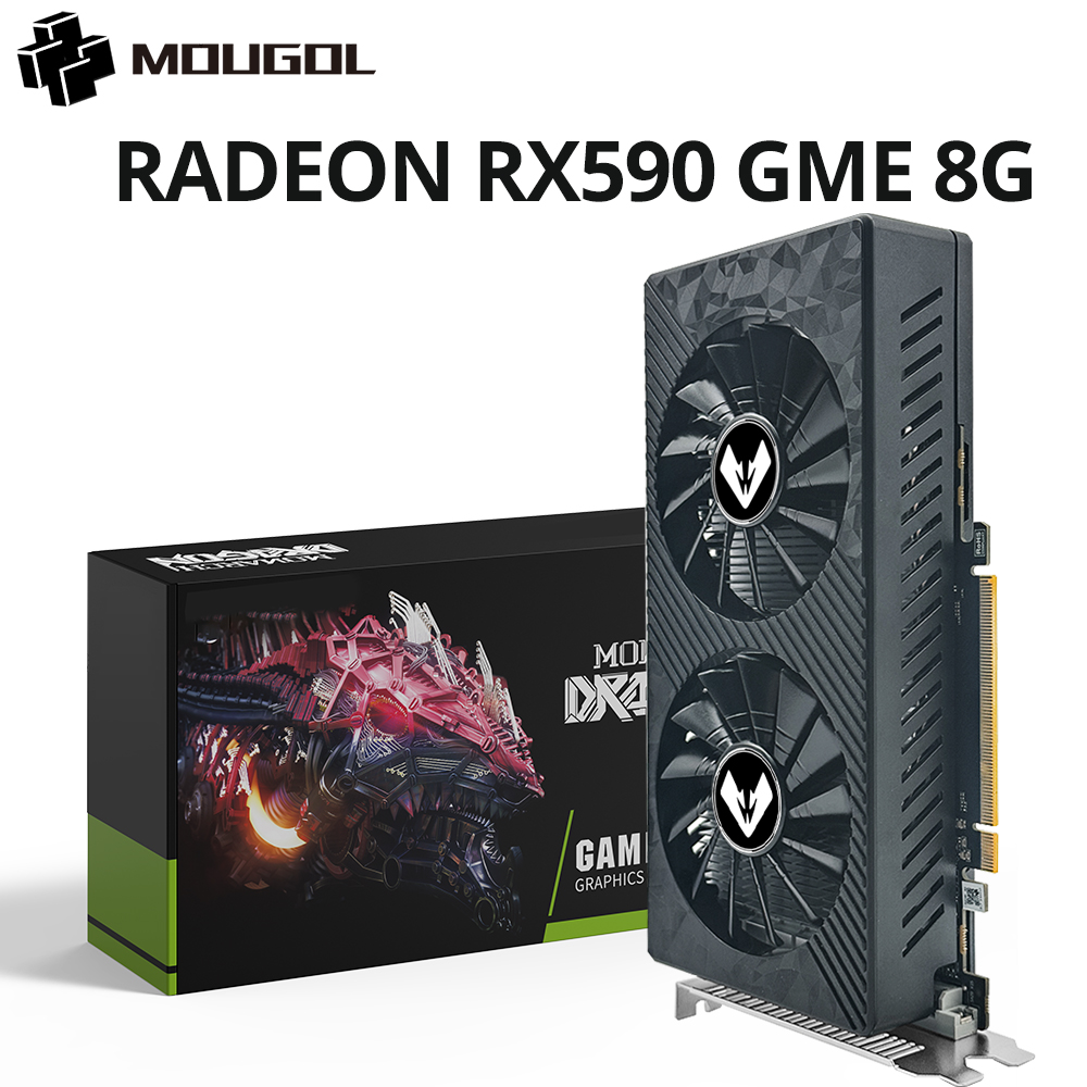 MOUGOL Radeon RX590 GME 8G グラフィックカード GDDR5メモリ AMDゲーミングカード 256ビット DP DVIインターフェース DirectX12 デスクトップコンピュータ用